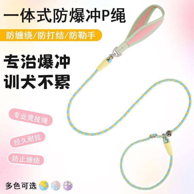 狗狗牵引绳P绳赛级P链遛狗外出防爆冲狗绳训犬专用大中小型犬狗链图片