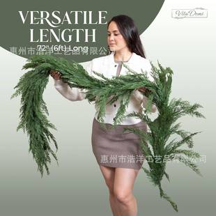 圣诞装饰藤条1.8M仿真手感软胶PE松柏叶藤条圣诞绿植