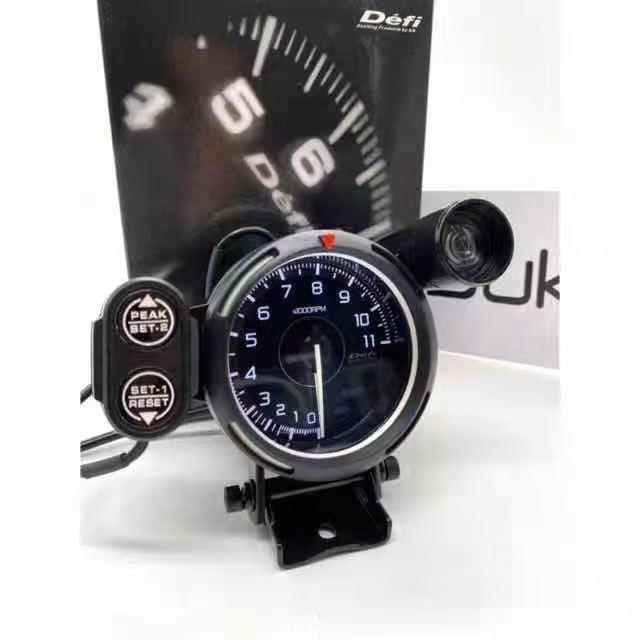 DefiA1汽车改装3.75寸赛车表80mm转速表七彩0-11000带按键大转