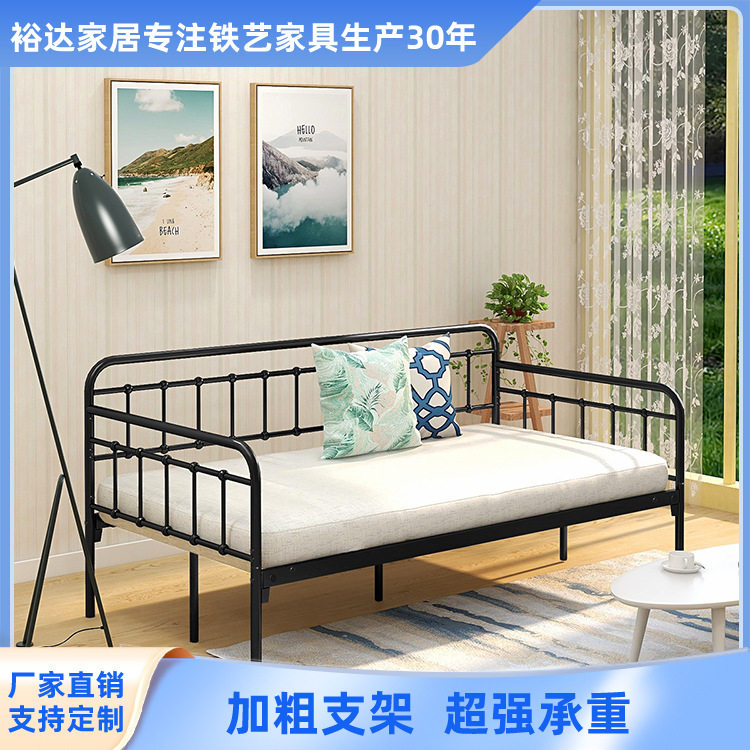 欧式儿童拼接床铁艺沙发床带护栏婴儿床坐卧两用铁架床厂家供应