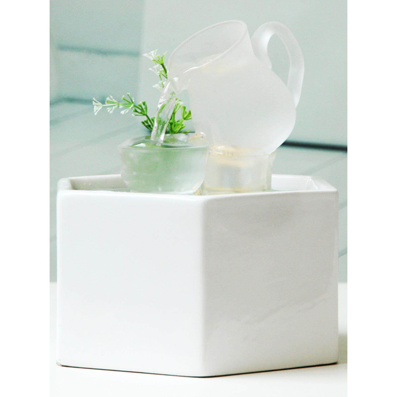 现代轻奢流水喷泉开业生财玄关创意办公室装饰桌面循环水摆件女士