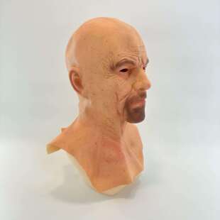 万圣节面具绝命毒师面具头套海森堡老白头像3d真人头套万圣节道具