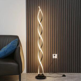 客厅螺旋线条简约落地灯艺术极简立式轻奢led无主灯台灯创意现代