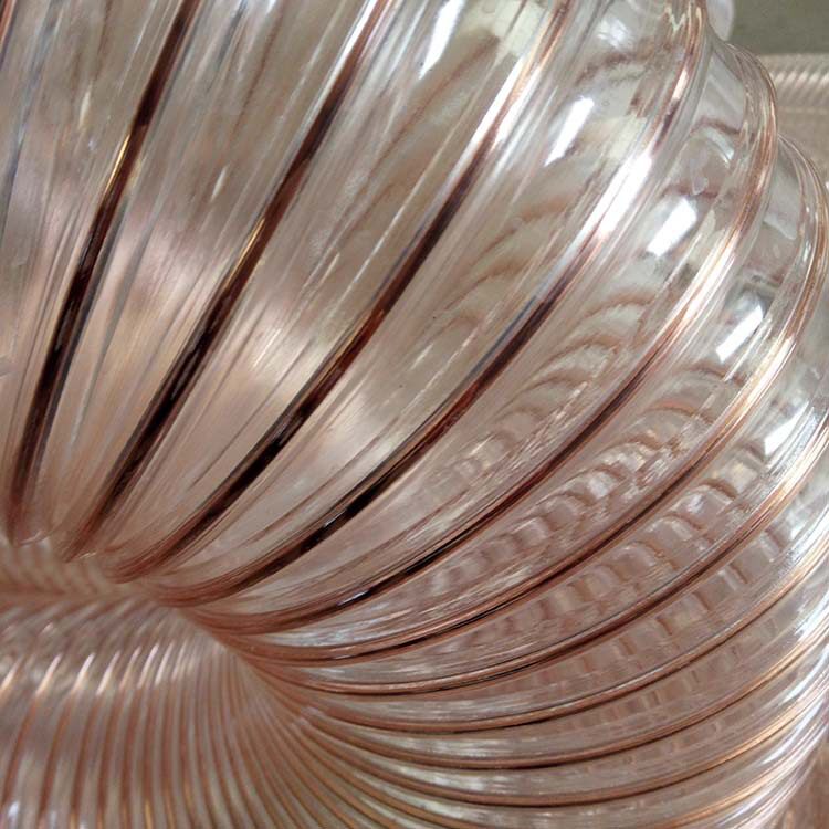 通风吸尘镀铜钢丝伸缩管陶瓷机械pu落料管木工雕刻机吸尘管100mm