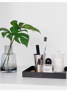 样板房卫生间简约软装家居饰品仿真花托盘蜡烛相架桌面摆件ZH3250