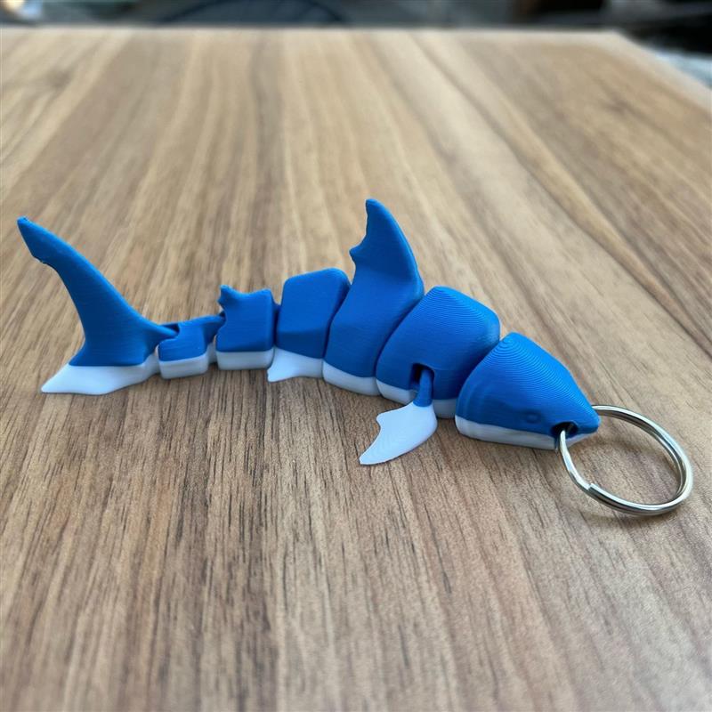 3D打印鲨鱼挂件钥匙扣背包挂件饰品摆摊卡通风格高颜值抖音