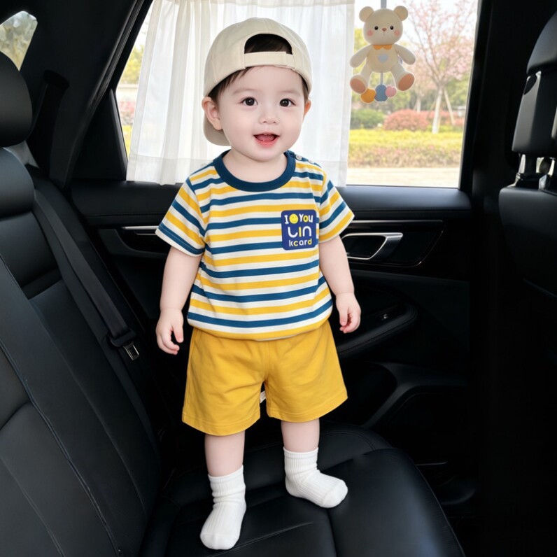 2026新款男童夏装纯棉A类婴儿衣服100%棉宝宝休闲套装男童夏套装