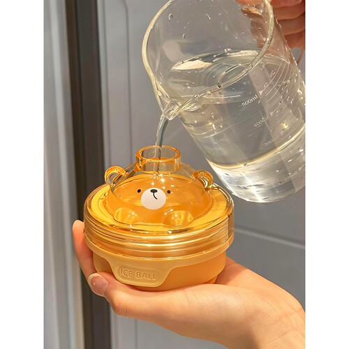 小熊折叠冰球杯食品级自制冰杯大冰球冰块模具家用冻冰块神器新款