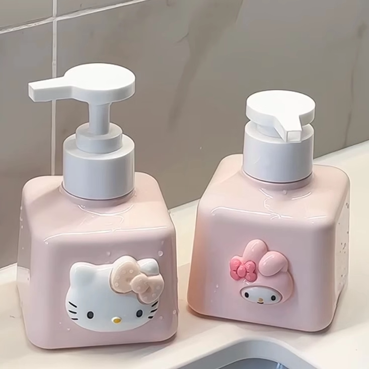 可爱少女心哈喽kitty沐浴露分装瓶洗手液洗衣液瓶子按压式瓶装