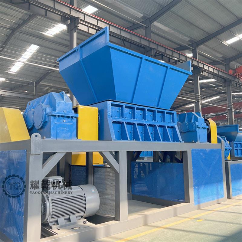工业固废大蓝桶撕碎机 大件垃圾破碎加工设备 废旧家具粉碎回收机