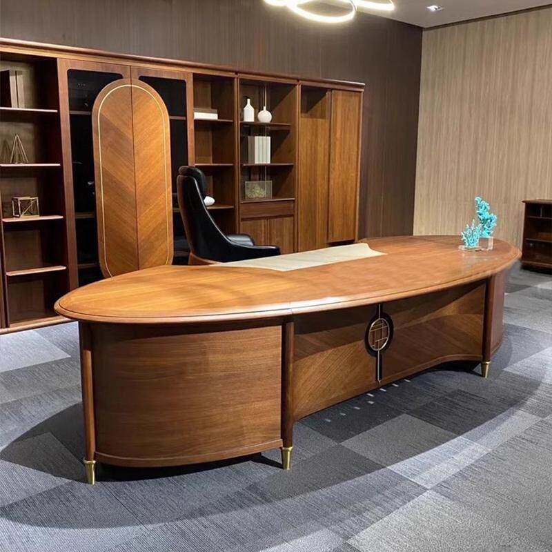 老板桌胡桃木办公桌简约现代大班台总裁桌主管桌办公室经理桌实木