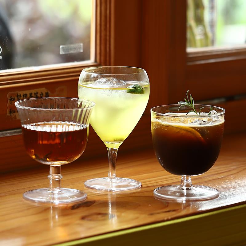 新中式茶馆【矮脚杯系列】网红鸡尾酒杯冷萃茶杯玻璃杯冷泡茶杯子