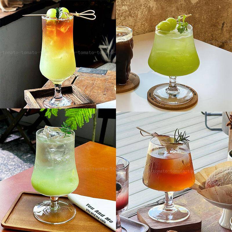 ins风矮脚玻璃杯鸡尾酒杯饮品杯苏打气泡水杯饮料调酒杯子高级感