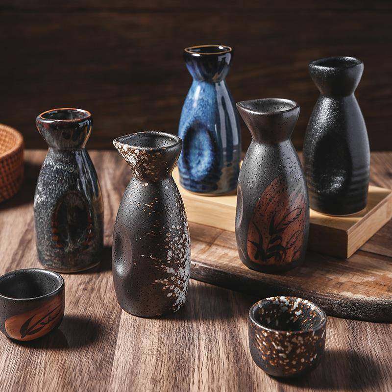 日式陶瓷清酒壶酒杯酒具组套家用商用覆古烧酒盅白酒烈酒分酒器