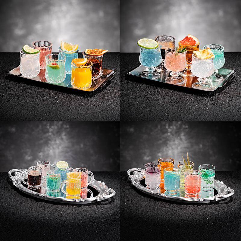 网红酒吧打卡shot拼盘鸡尾酒杯微醺套装特调酒杯小酒杯一两杯子