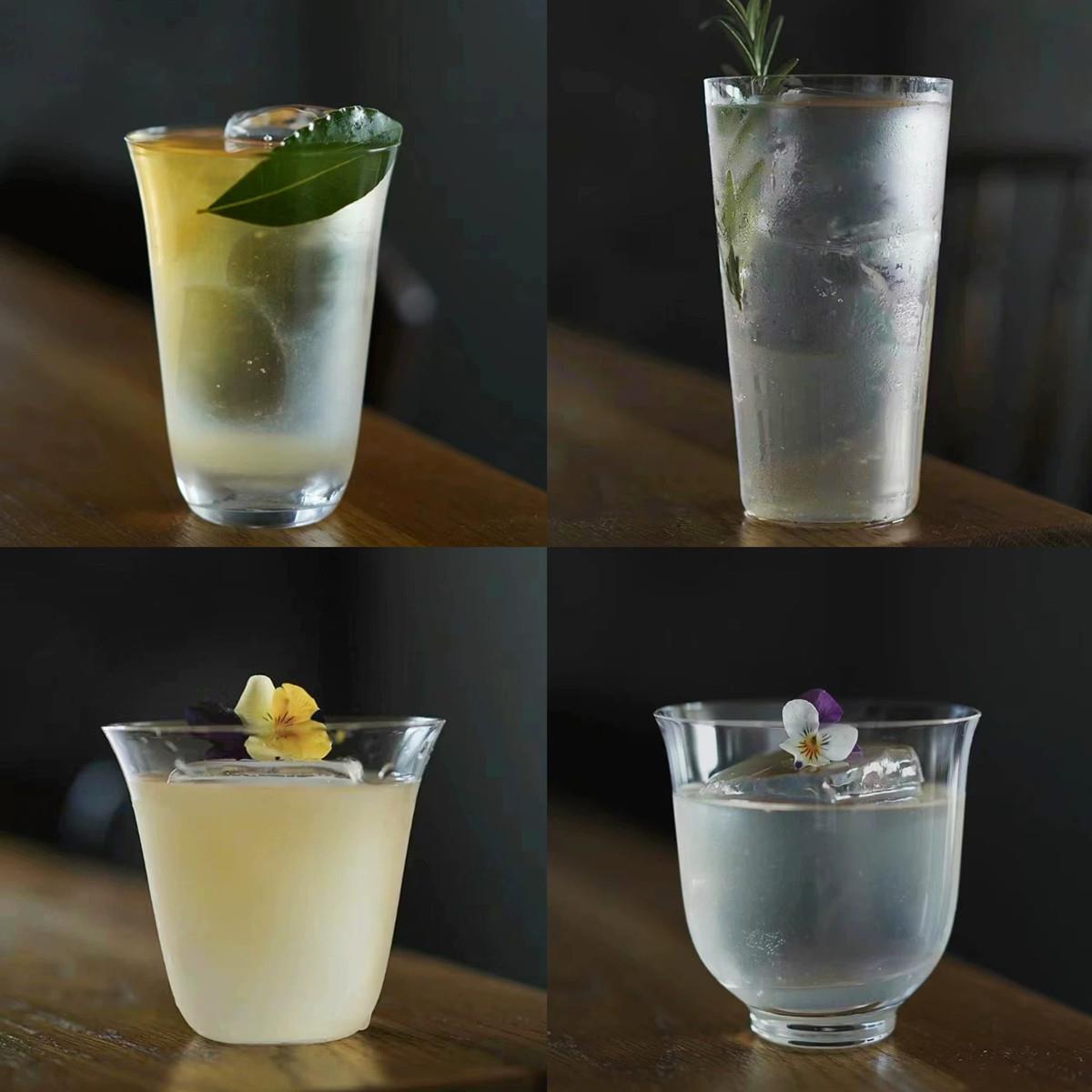 日式木村系列超薄玻璃杯水杯酒杯海波杯柯林杯鸡尾酒杯威士忌杯子