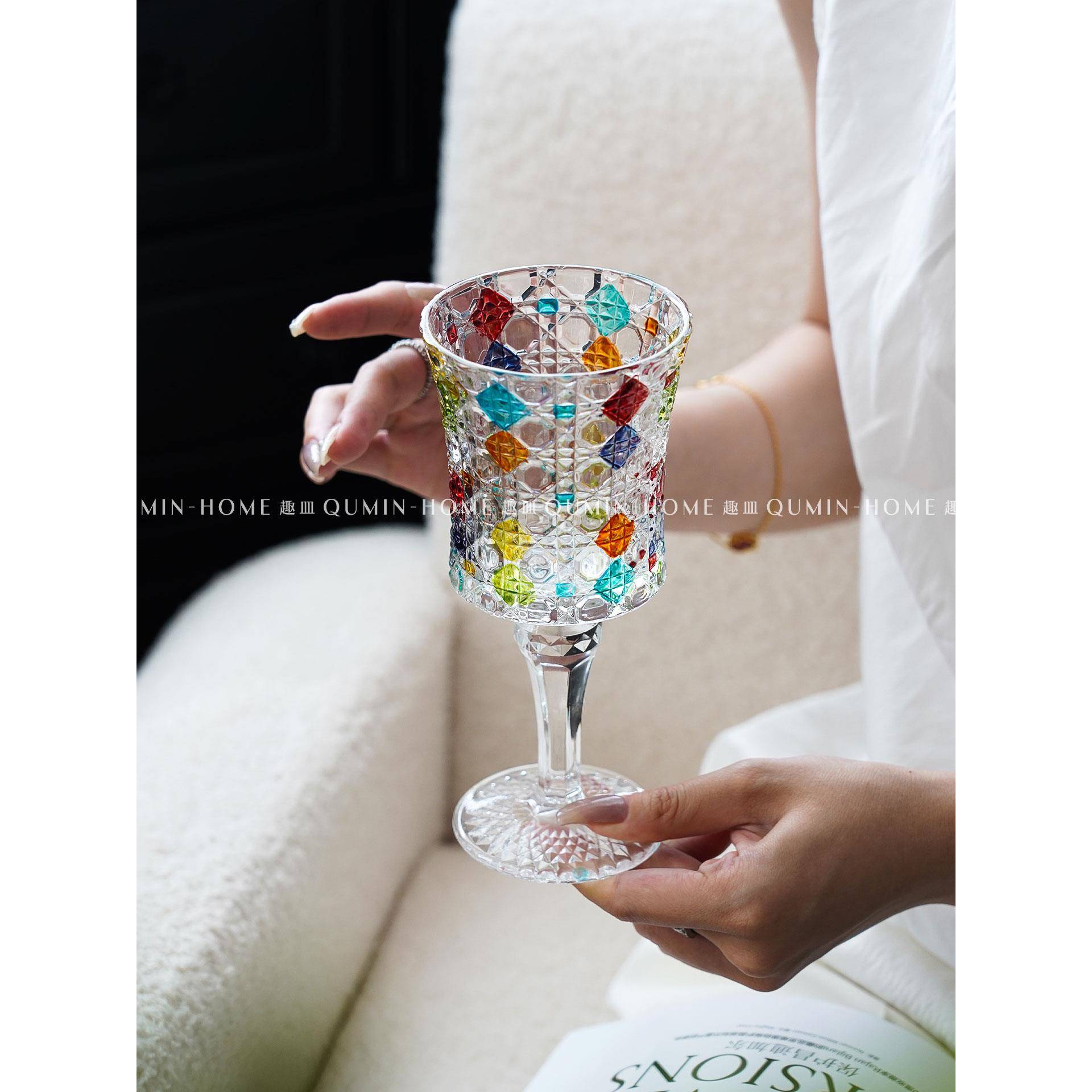 趣皿法式小众葡萄酒杯高级感红酒杯大容量玻璃杯家用香槟杯甜酒杯