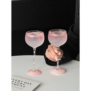 高颜值粉色少女心鸡尾酒杯，创意高挑特别杯，个性化调酒杯，甜葡