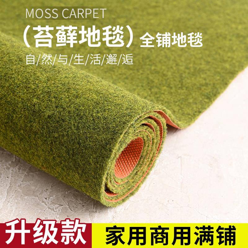 苔藓绿色地毯大面积满铺楼梯踏步垫吸水防滑卧室客厅阳台全铺地垫