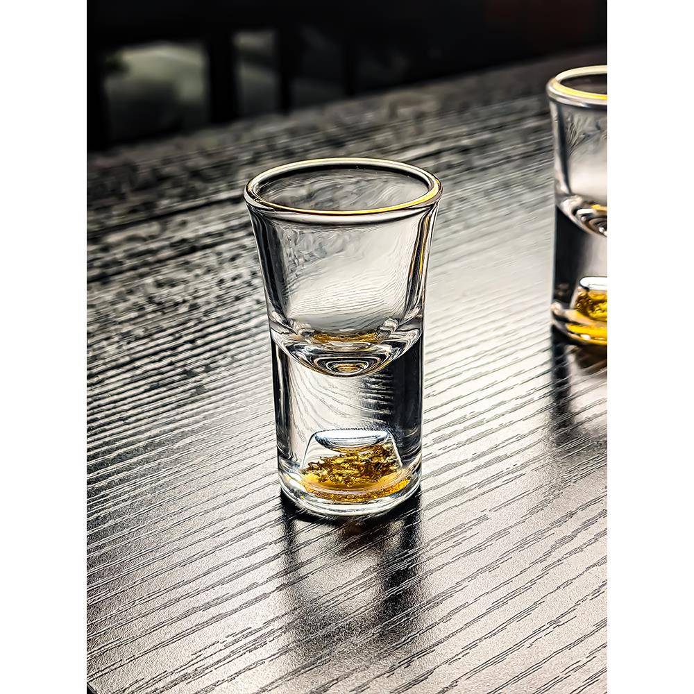 玻璃金边15ml毫升三钱酒盅白酒杯小酒杯3钱杯子高档高级感高颜值