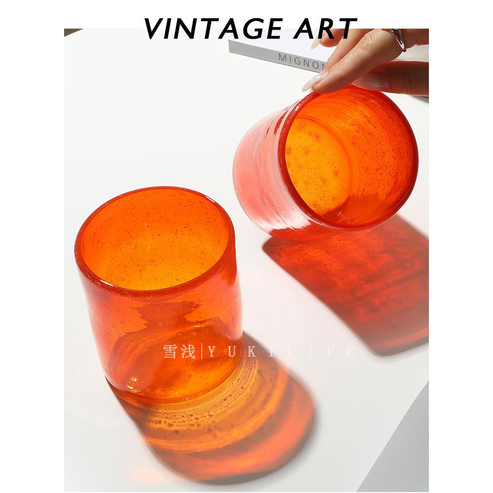 {太阳曜变 带给你爆发的能量}VINTAGE中古玻璃杯酒杯气泡杯子1980