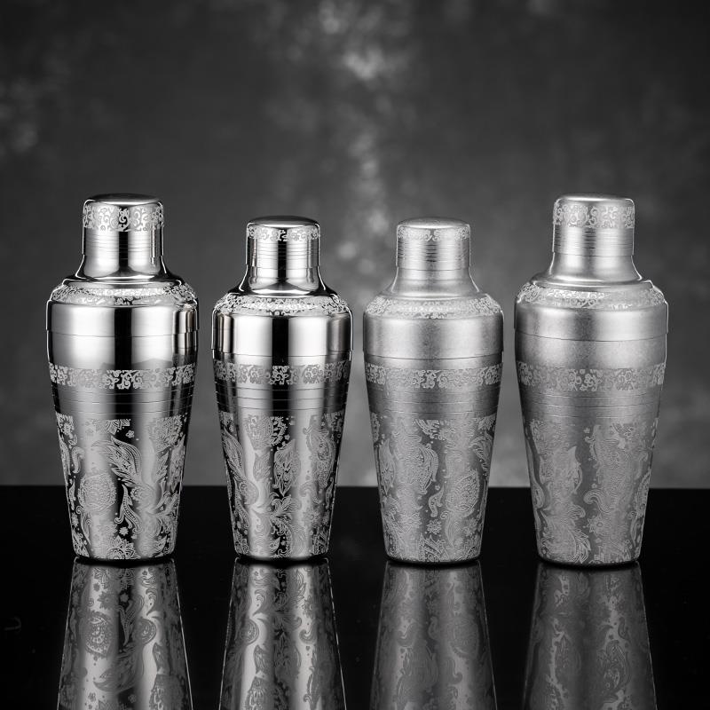 三段式摇酒壶雪克杯男爵调酒器三件套酒吧调酒工具鸡尾酒shake杯