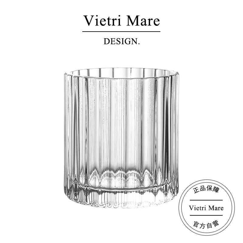 Vietri Mare玻璃杯简约条纹美式咖啡杯威士忌酒杯喝水杯子丨六月