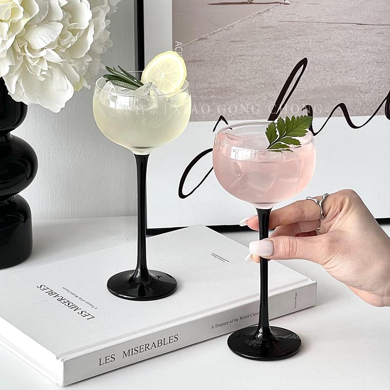 创意鸡尾酒杯塔杯高颜值微醺调酒杯ins高脚杯玻璃杯香槟杯果汁杯