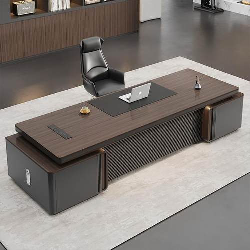 新中式办公桌老板桌椅组合主管桌经理办公室桌简约现代总裁大班台