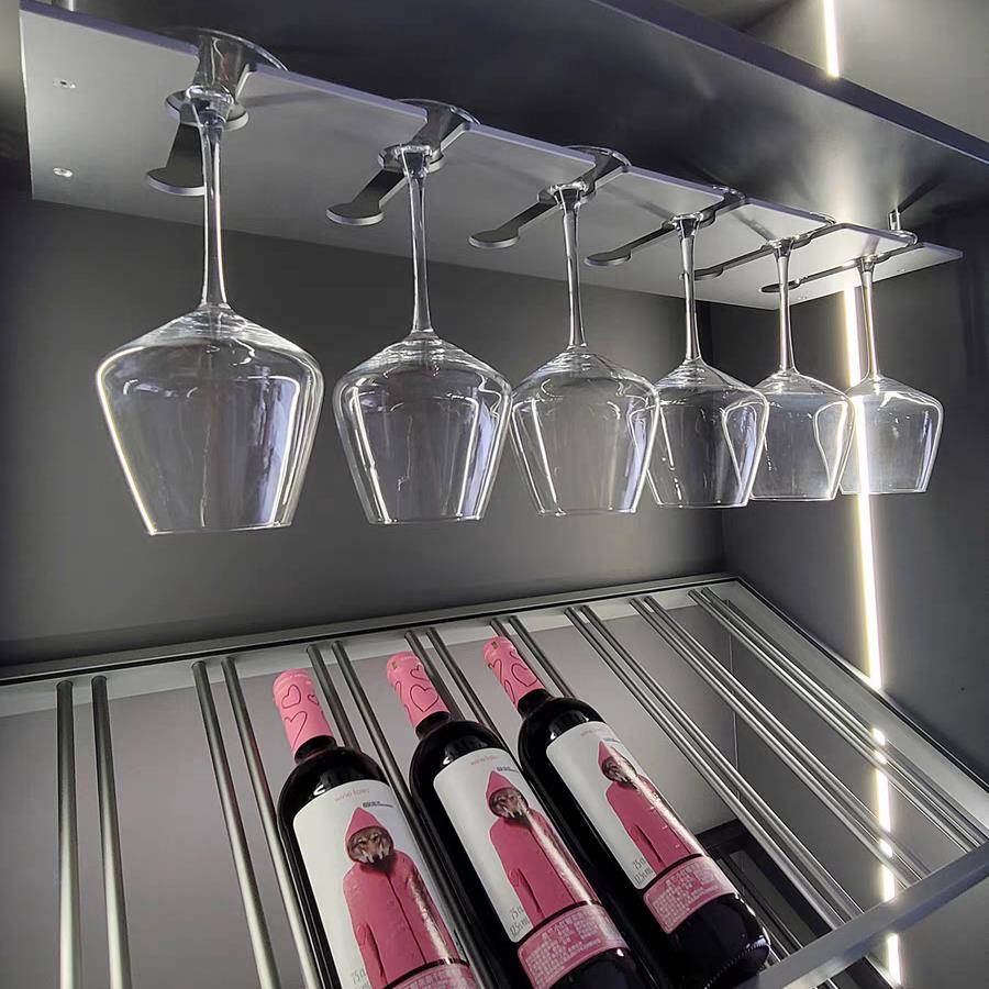 铝合金高脚杯架红酒杯架倒挂家用酒杯架悬挂酒柜吊杯架吧台红酒架