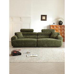 政府补贴中古风山谷沙发客厅2025新款小户型直排雪尼尔绒布艺沙发