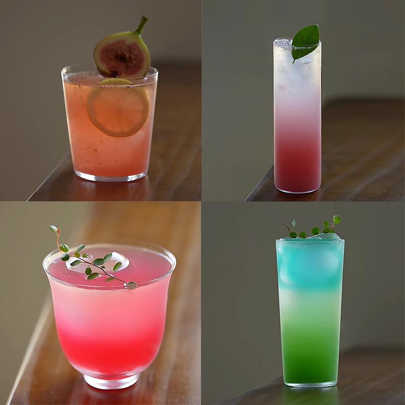 简约超薄柯林杯长饮杯酒吧鸡尾酒饮品杯海波杯古典杯玻璃饮料杯子
