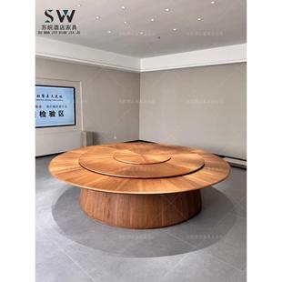 新中式酒店电动餐桌大圆桌椅15人20饭店包厢会所接待别墅3米商用