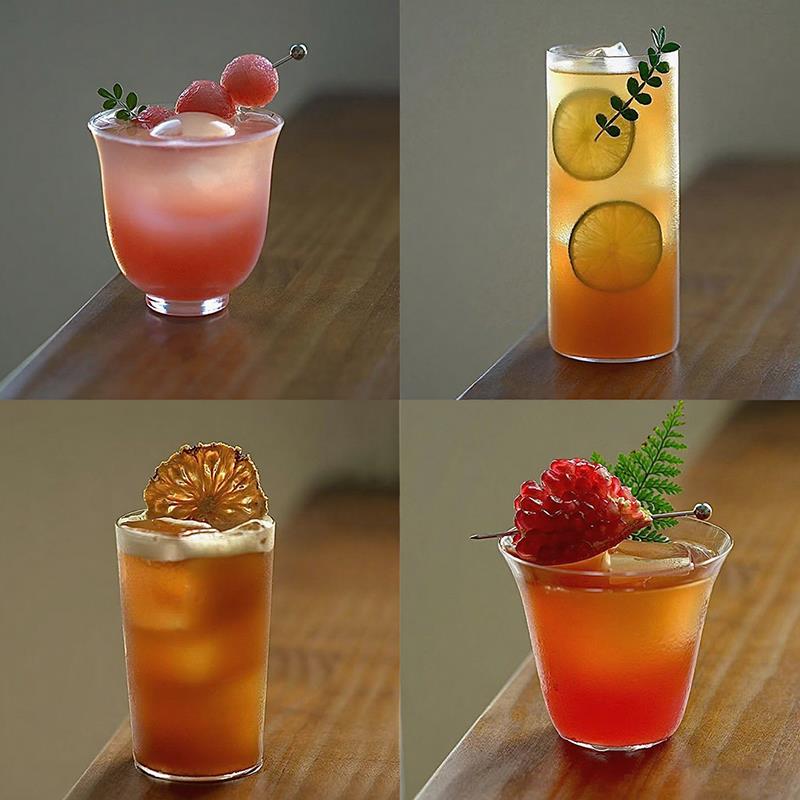 日式木村超薄玻璃杯柯林杯长饮杯海波杯鸡尾酒杯古典杯威士忌杯子