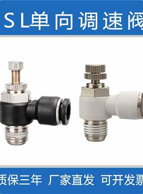单向节流阀调速接头气动SL4-M5可调SL6-01液体气管气嘴802/03排气