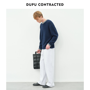 DUPU杜朴 细密绒毛针织撞色圆领毛衫 细腻柔软内搭