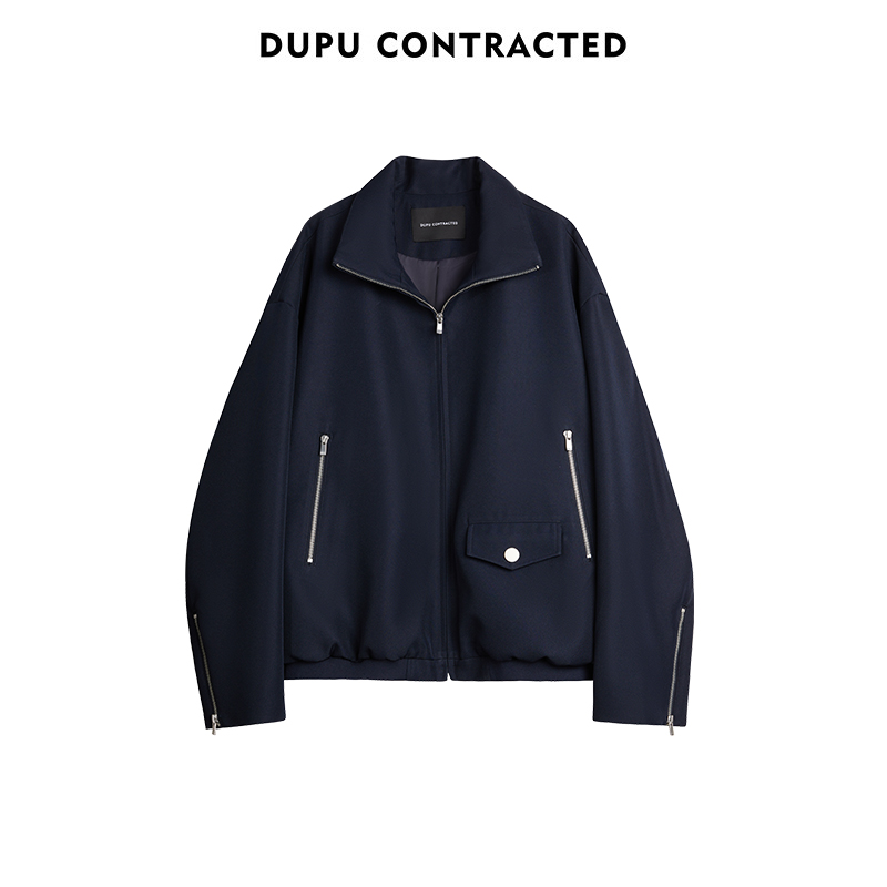 DUPU CONTRACTED立领夹克外套男士简洁设计螺纹收口拉链四合扣