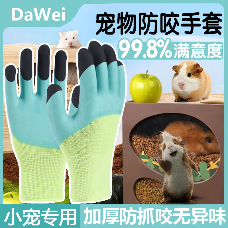 仓鼠防咬手套成人金丝熊儿童宠物防抓咬抓鼠猫橡胶训鹦鹉鸟防
