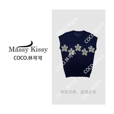 薄款天丝花朵提花针织短袖女夏季藏蓝色时尚宽松百搭T恤落肩上衣