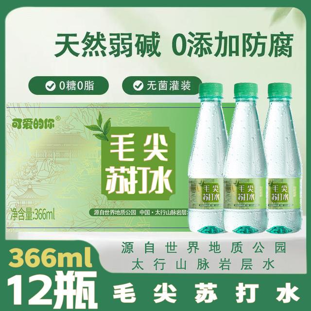 正宗信阳毛尖苏打水天然弱碱性清爽无菌灌装破损包赔366ml*12瓶