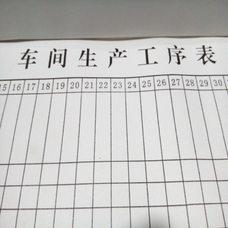 服装厂工厂车间生产工序表 生产数据登记表 工序登记表记录本