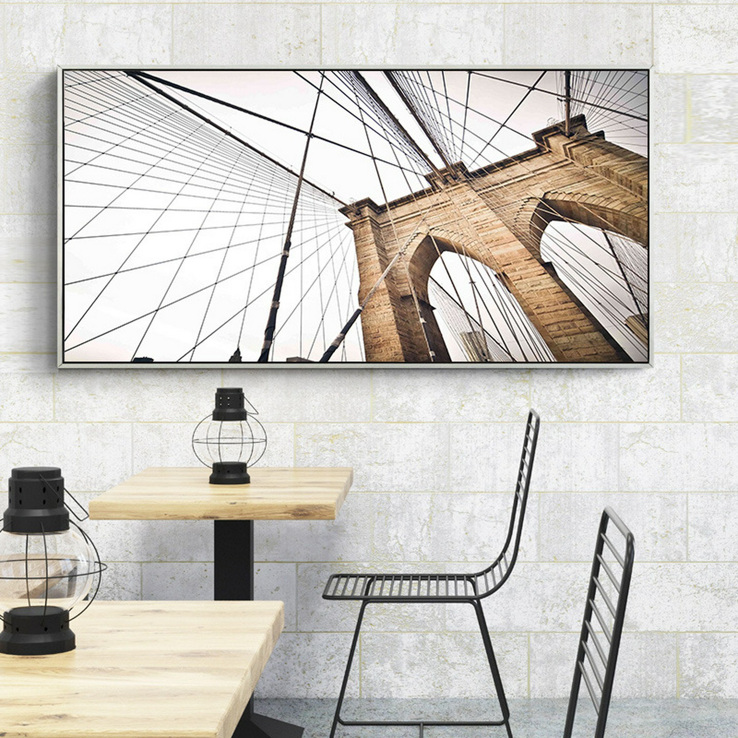 凝注视角现代简约建筑装饰画大幅工业风办公室挂画横幅别墅壁画图片