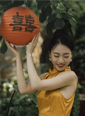 结婚红色喜字灯笼订婚摆件婚礼树挂新娘拍照道具婚房摆台布置装饰