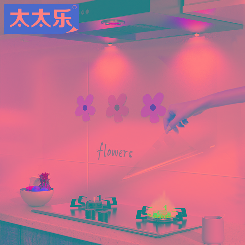 厨房贴纸防水防油耐高温自粘墙贴家用灶台装饰遮丑油烟机透明