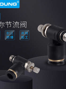 迷你节流阀SL4-M5C微型调速阀接头JSC6-01C调节阀迷你接头SL3-M