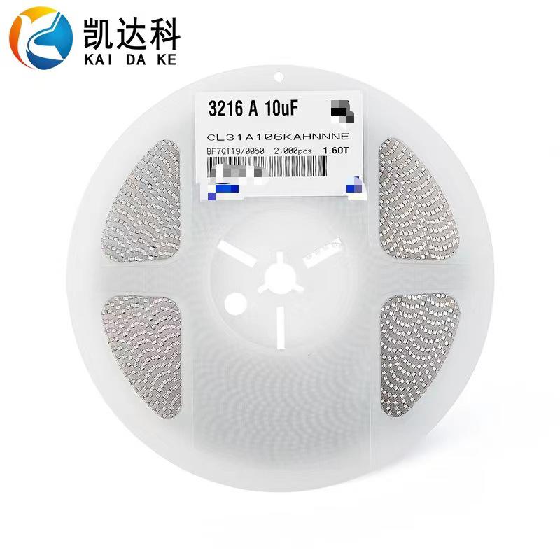 贴片陶瓷电容器120610UF106P106K25VX7R凯达科CL31B106KAH