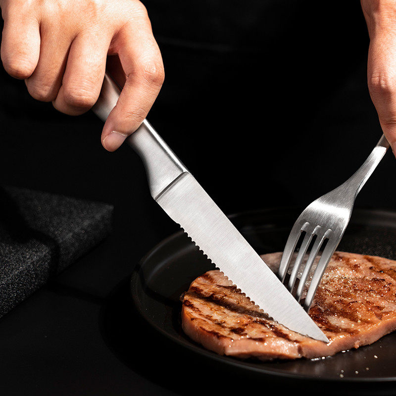 onlycook 欧式304不锈钢牛排刀切牛扒专用西餐餐具食级刀叉套装