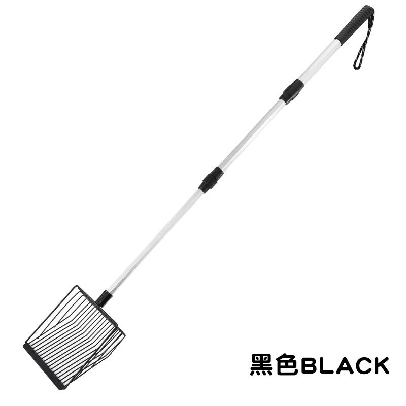 猫砂铲加长伸缩手柄细孔大号金属铲屎铲子豆腐砂矿砂猫咪清洁神器
