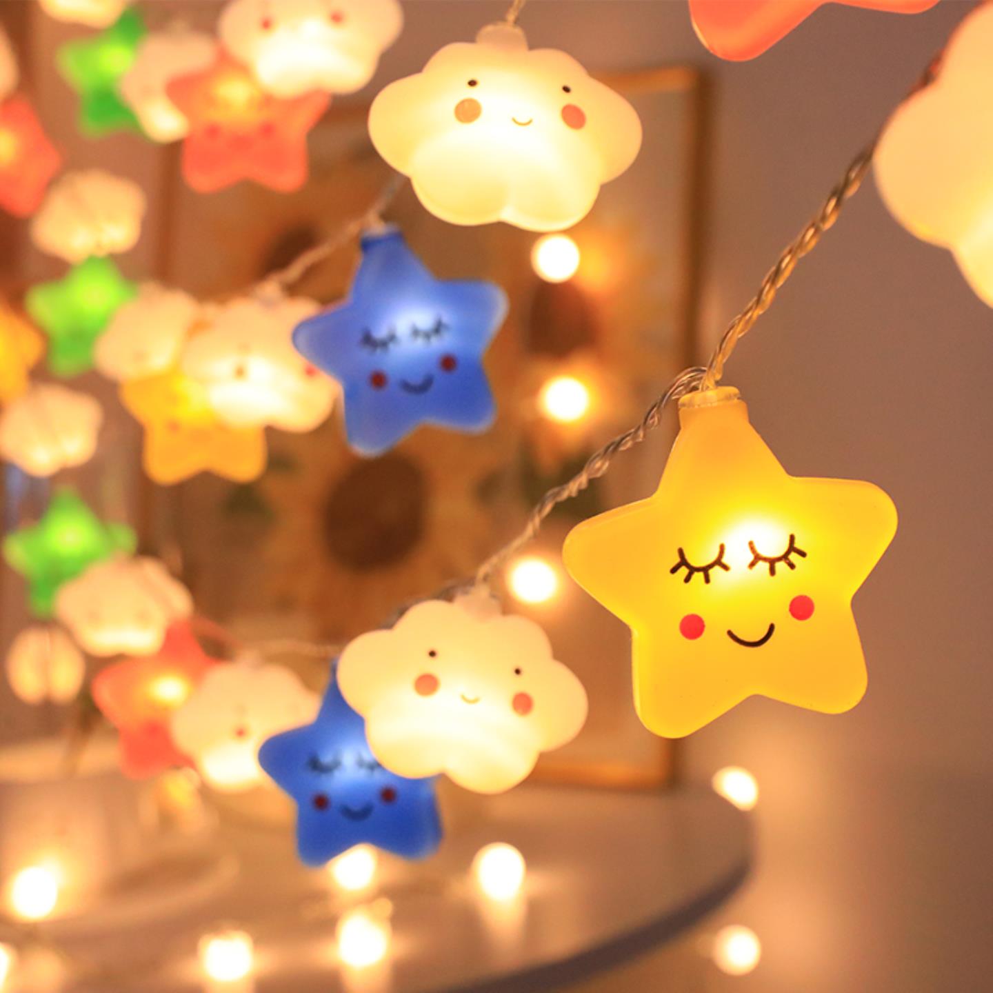 户外露营氛围装饰灯LED彩灯闪灯串灯满天星天幕帐篷布置小星