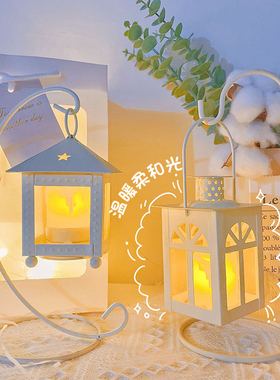 创意烛台小夜灯女生卧室床头柜房间氛围感桌面装饰摆件新年小礼物